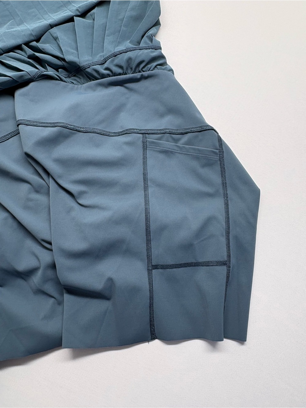 SPANX Pleated Skater Skirt in Teal - Picture 5 of 9